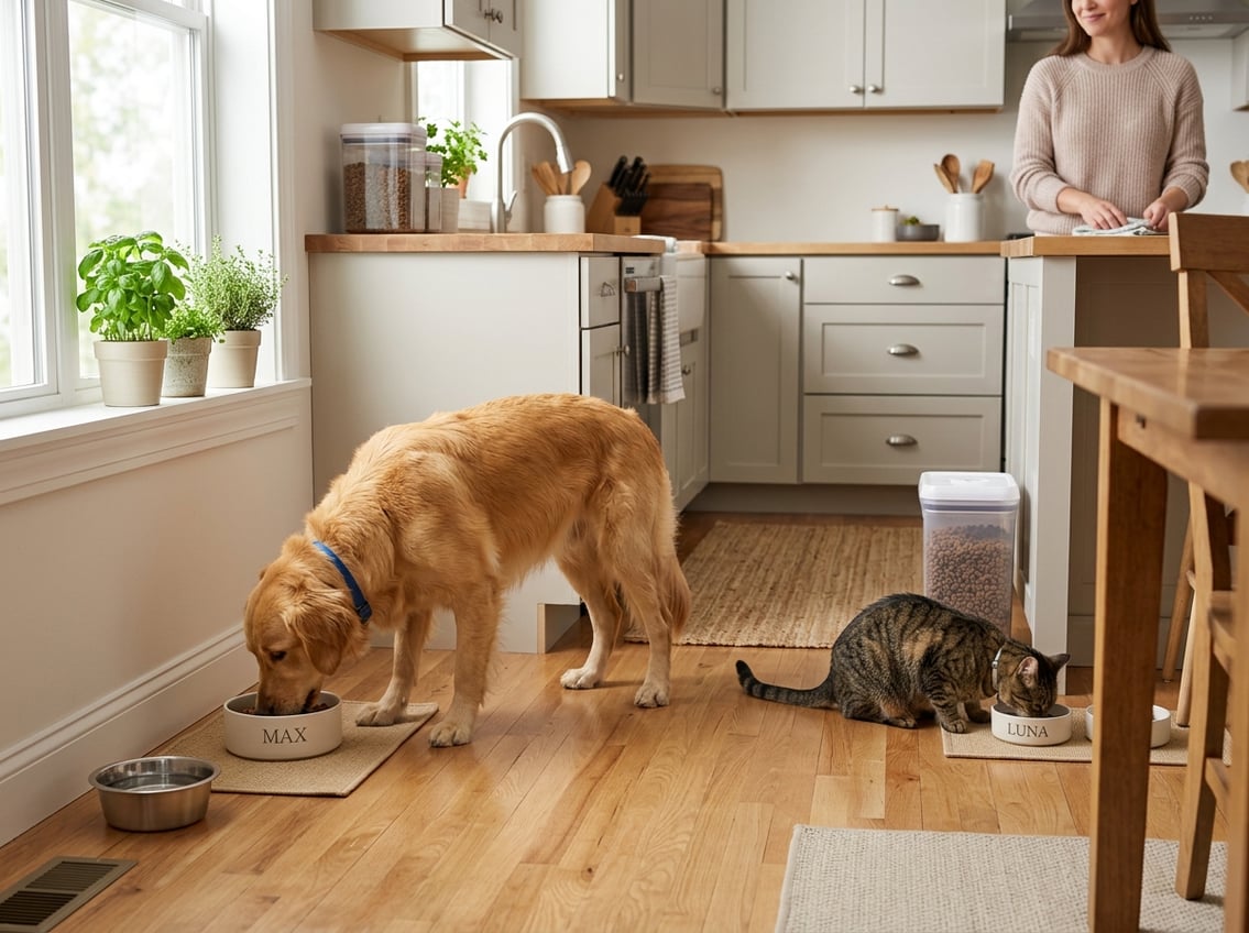 Giv hund og kat ro omkring måltiderne derhjemme